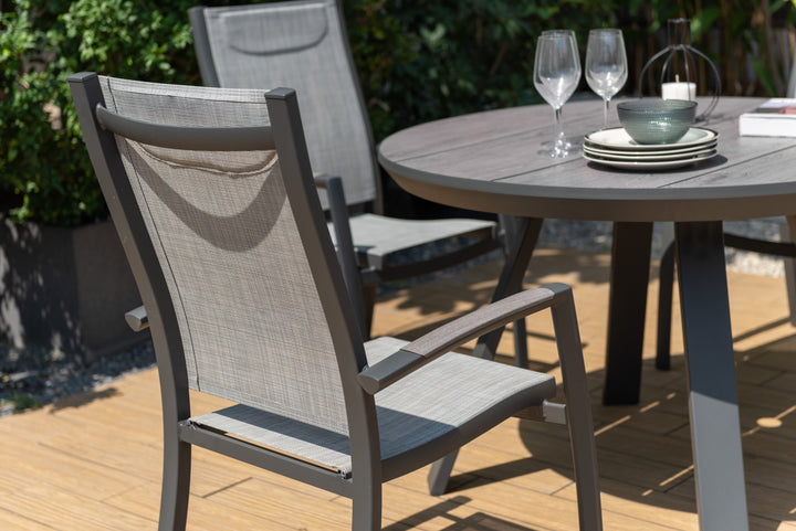 Lifestyle Garden Urbanite Dark Deluxe High Back 4 Seat Round Dining Set