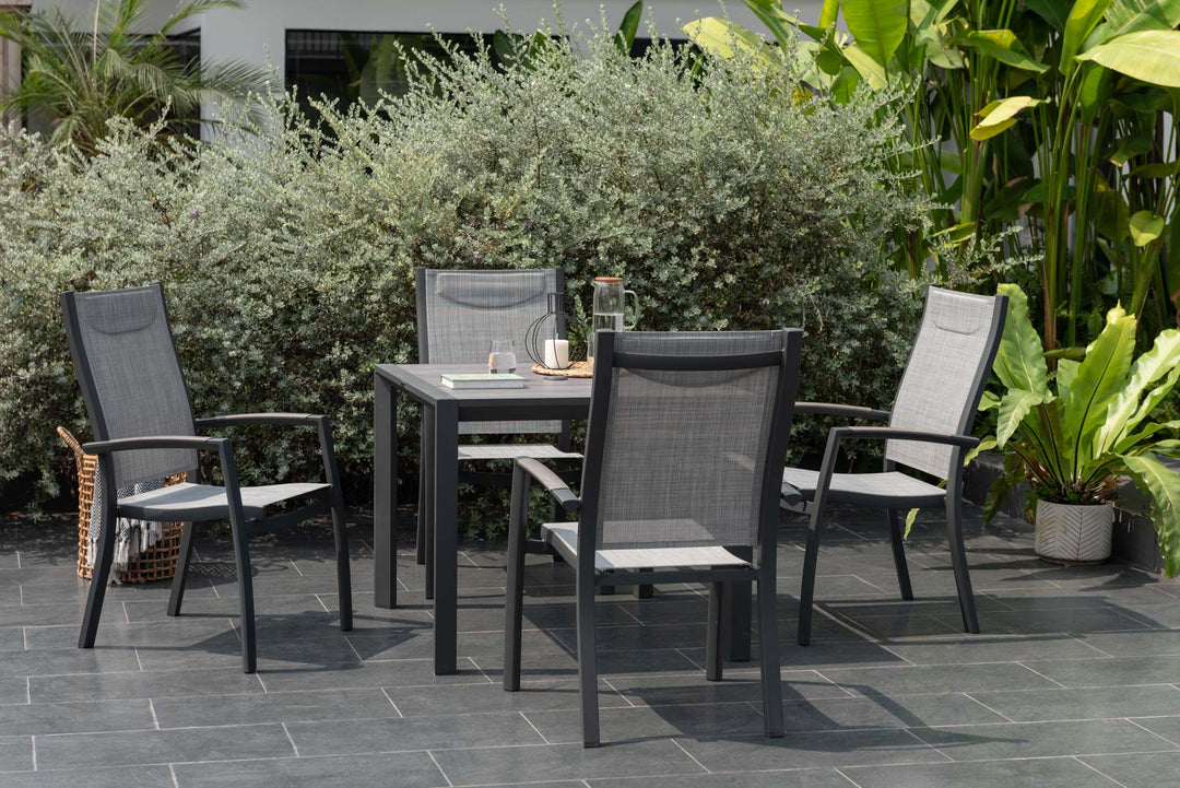 Lifestyle Garden Urbanite Dark Deluxe High Back 4 Seat Dining Set