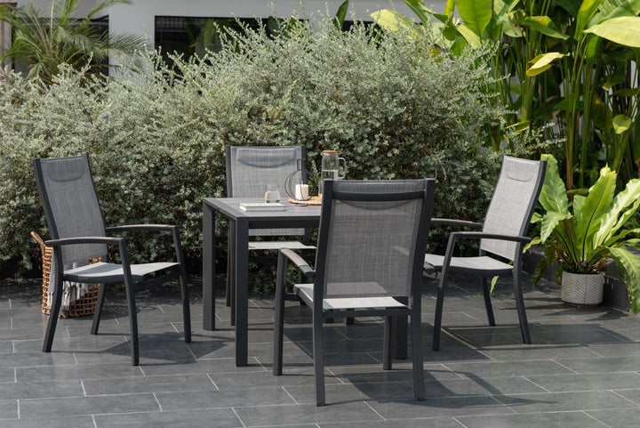 Lifestyle Garden Urbanite Dark Deluxe High Back 4 Seat Dining Set