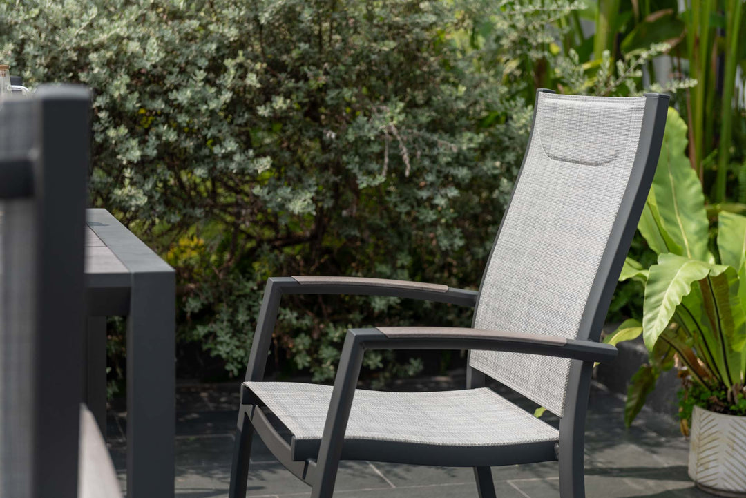 Lifestyle Garden Urbanite Dark Deluxe High Back 4 Seat Rectangular Dining Set