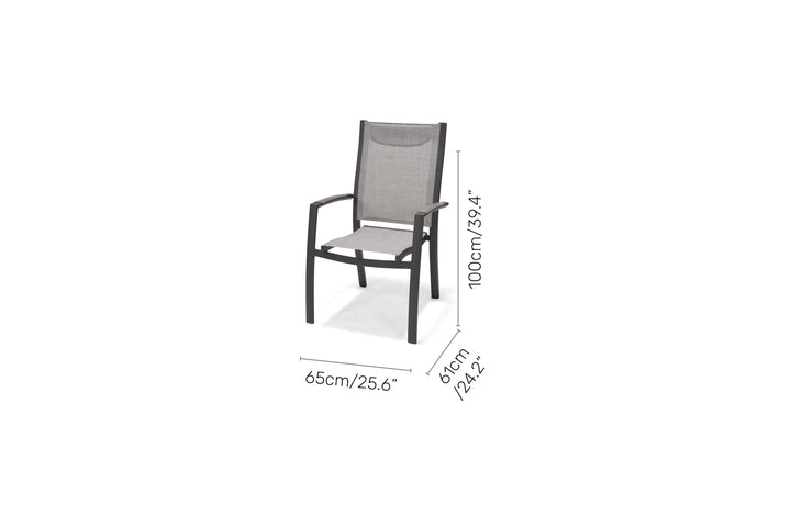 Lifestyle Garden Urbanite Dark Deluxe High Back 4 Seat Rectangular Dining Set
