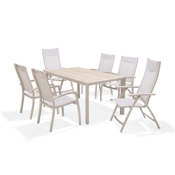 Lifestyle Garden Urbanite Light Deluxe High Back 6 Seat Mixed Dining Set