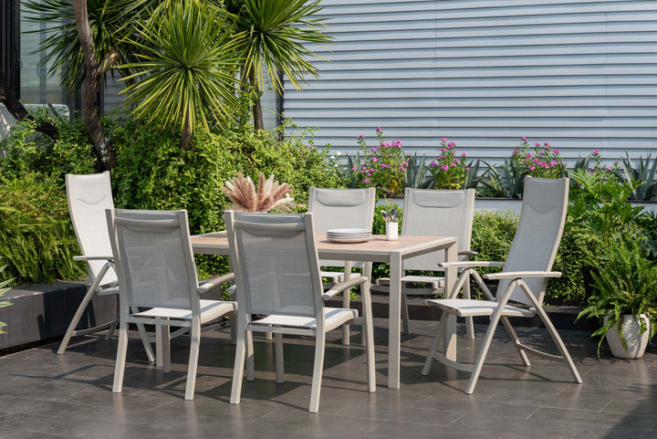 Lifestyle Garden Urbanite Light Deluxe High Back 6 Seat Mixed Dining Set