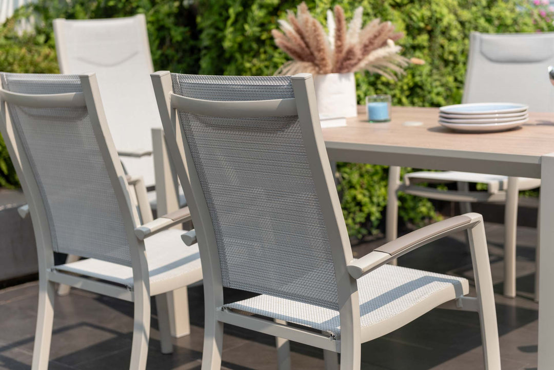 Lifestyle Garden Urbanite Light Deluxe High Back 6 Seat Mixed Dining Set