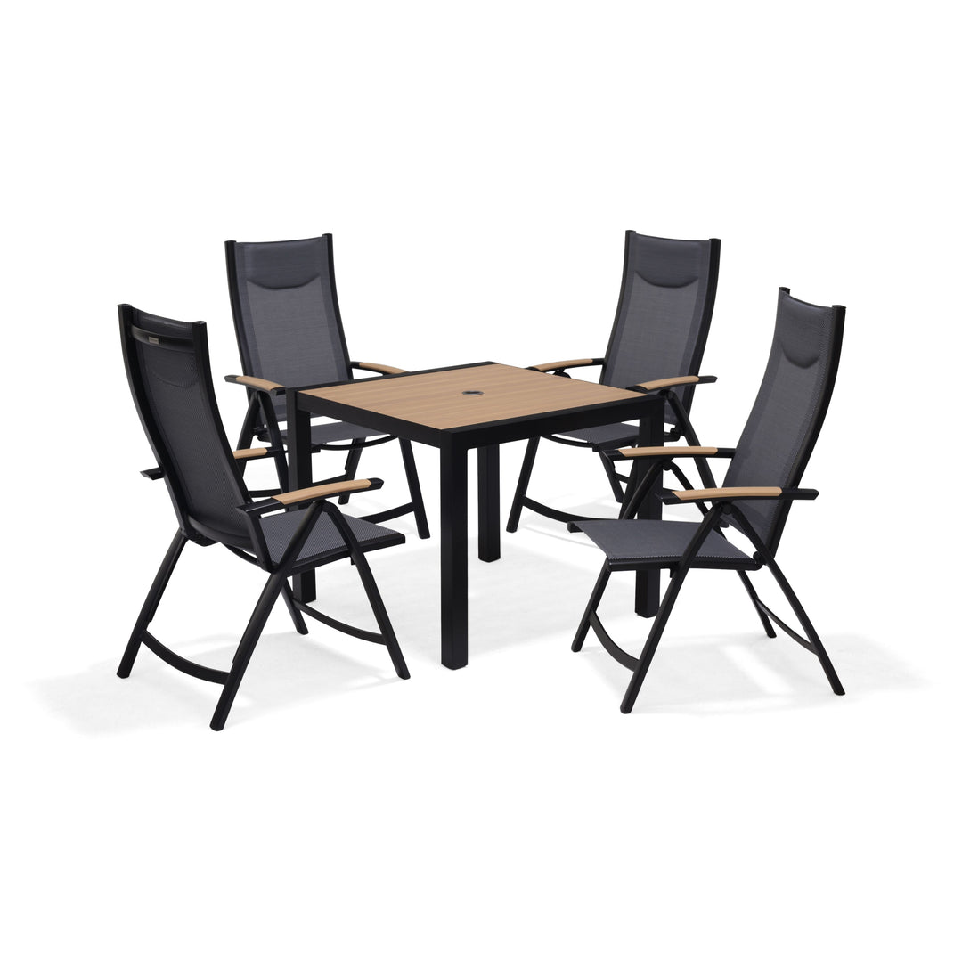 Lifestyle Garden Panama Dark 4 Seat Reclining Dining Set