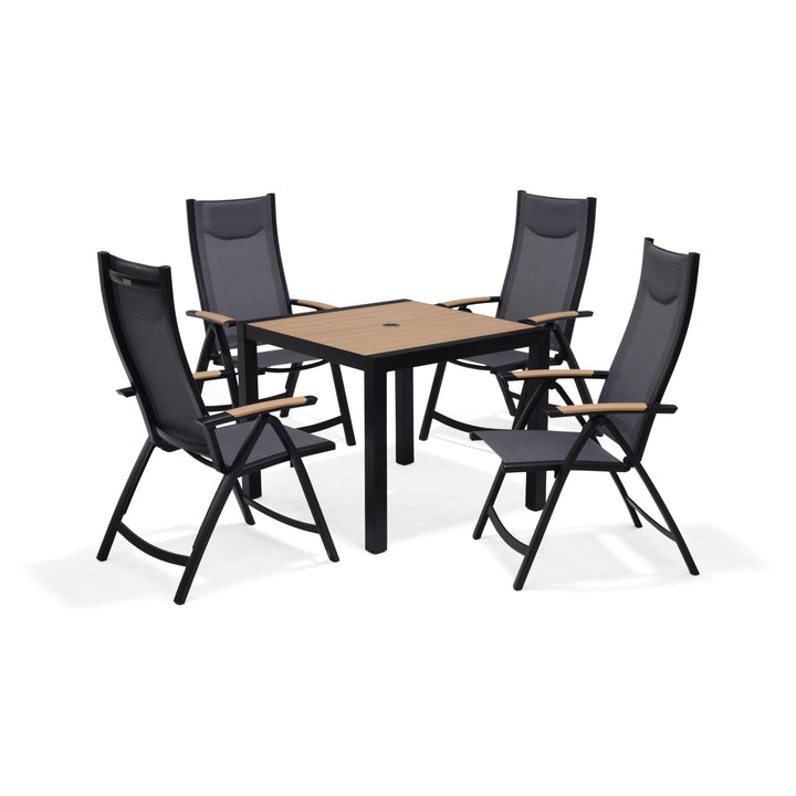 Lifestyle Garden Panama Dark 4 Seat Reclining Dining Set