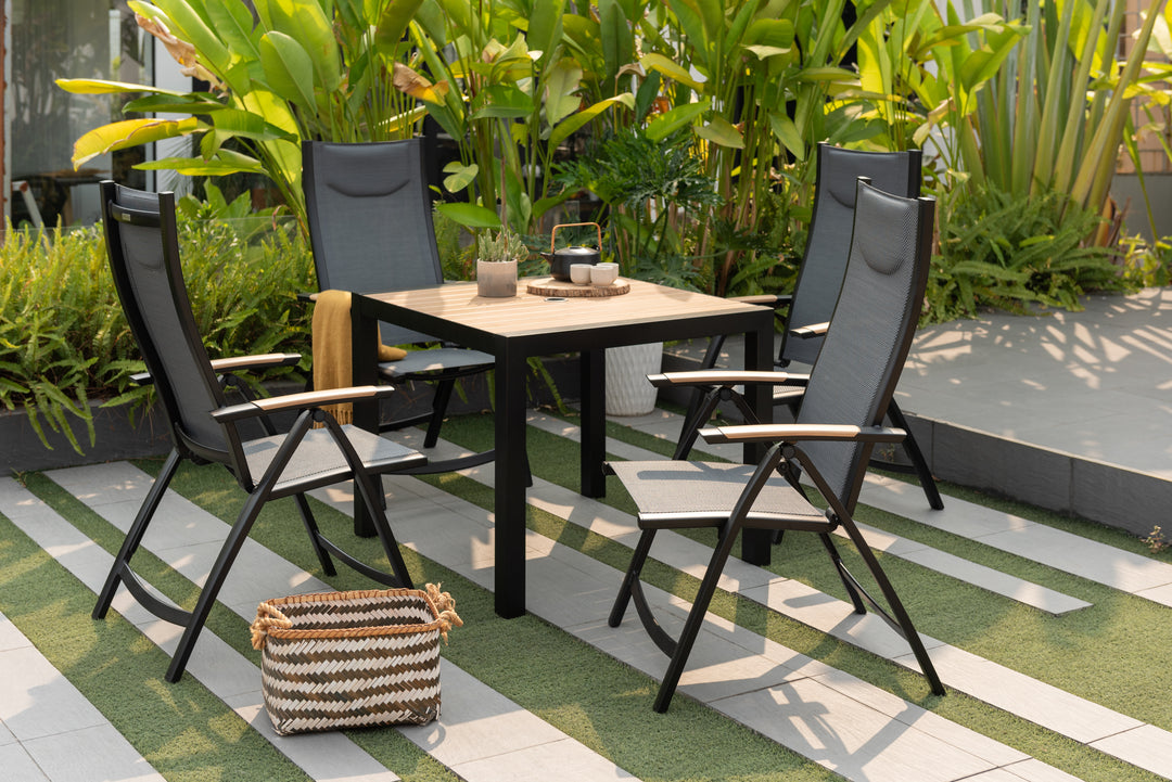Lifestyle Garden Panama Dark 4 Seat Reclining Dining Set