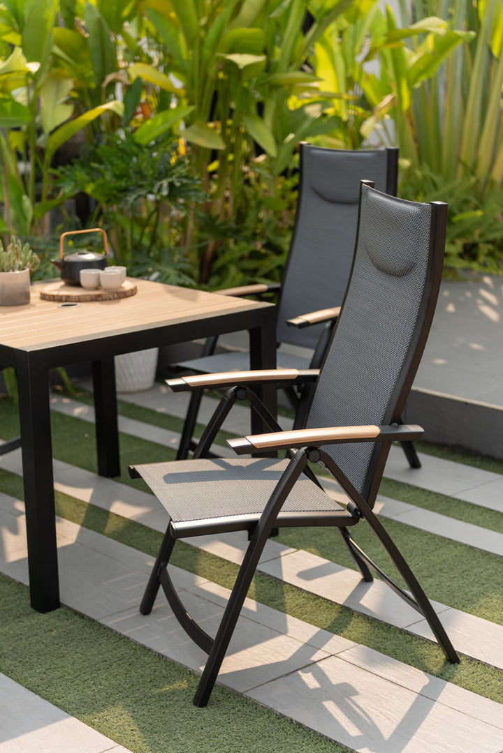 Lifestyle Garden Panama Dark 4 Seat Reclining Dining Set