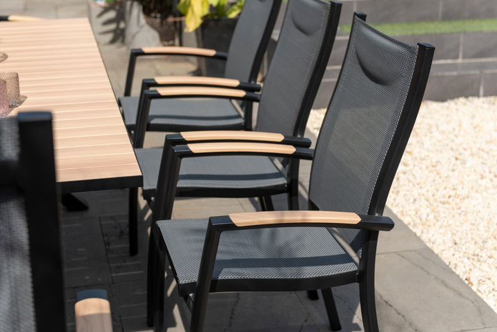 Lifestyle Garden Panama Dark 8 Seat Mixed Rectangular Dining Set