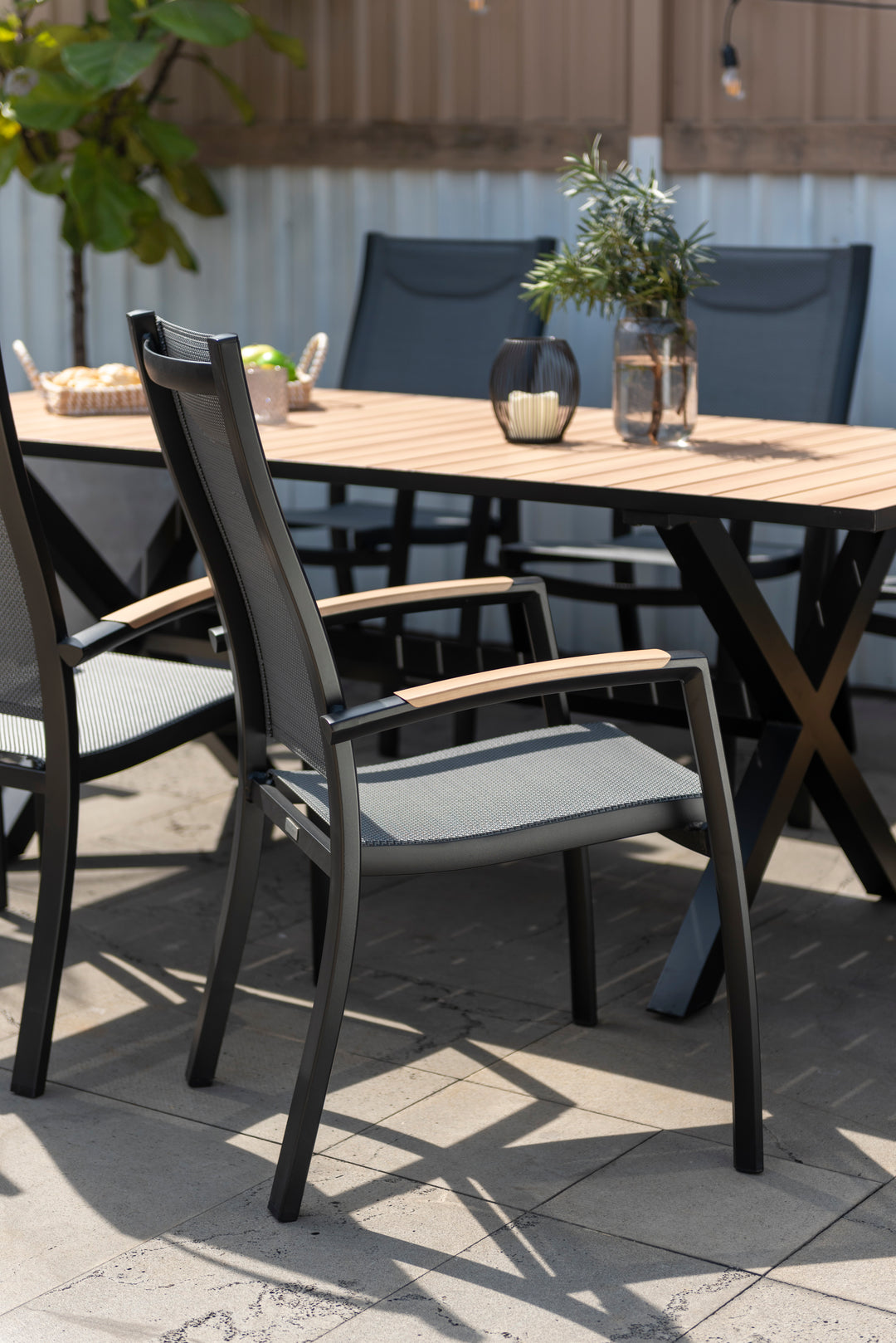 Lifestyle Garden Panama Dark 8 Seat Mixed Rectangular Dining Set