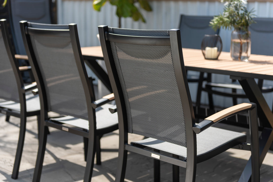 Lifestyle Garden Panama Dark 8 Seat Mixed Rectangular Dining Set