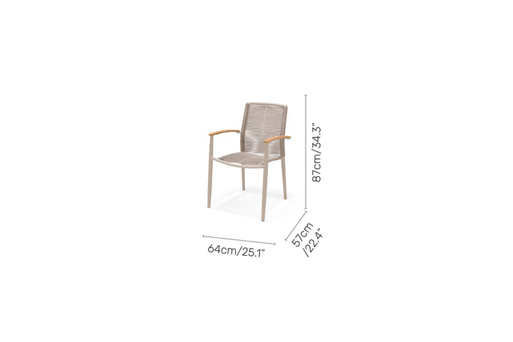 Lifestyle Garden Topaz Light 6 Seat Rope Dining Set 201cm