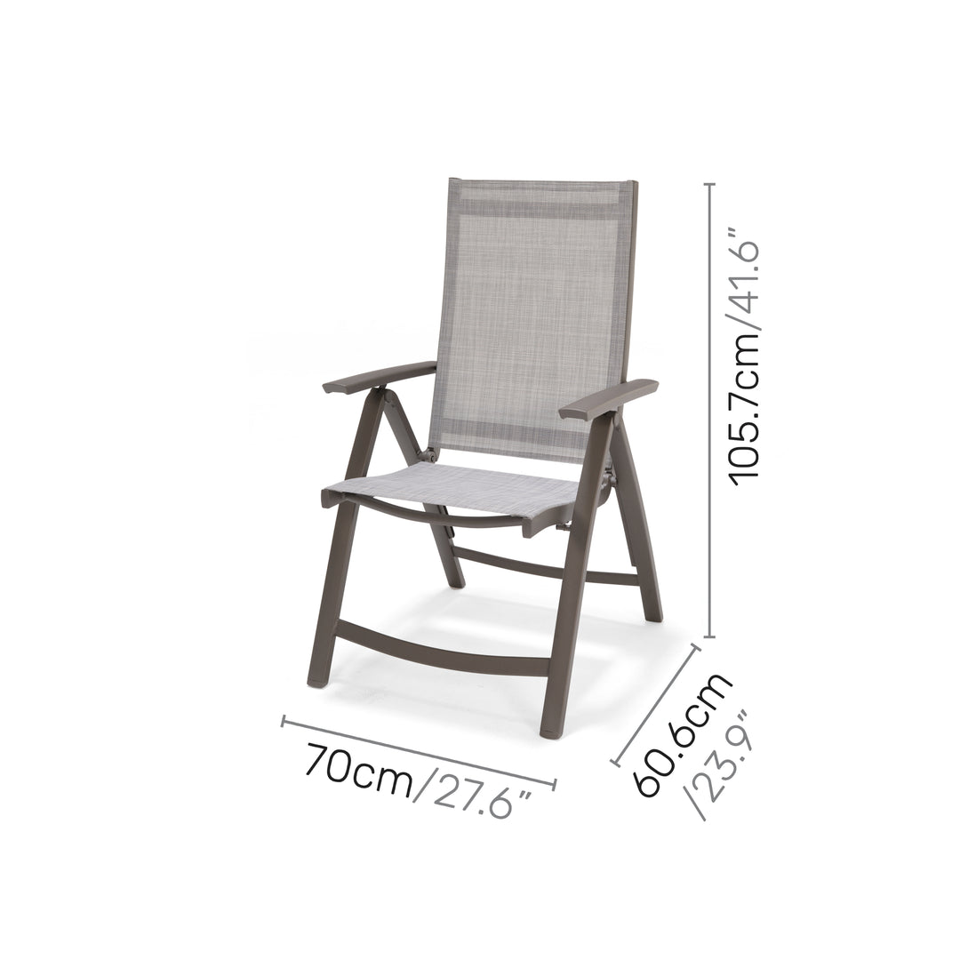 Lifestyle Garden Solana 4 Seater Reclining Aluminium Dining Set