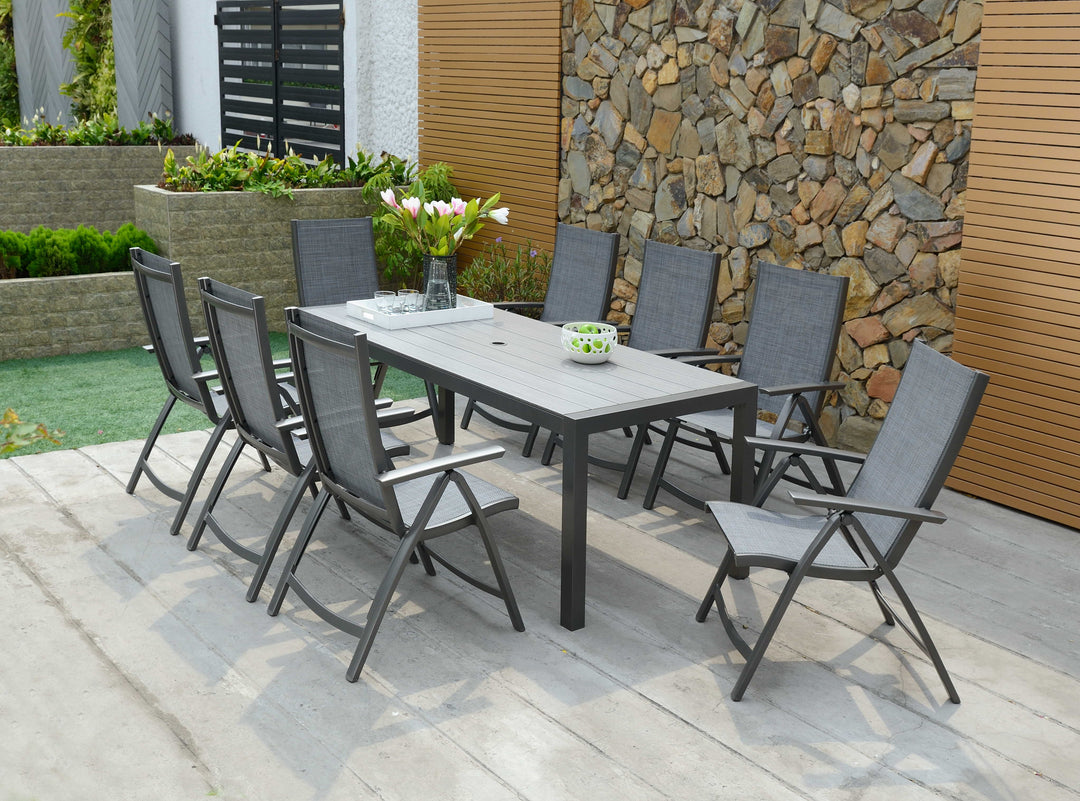 Lifestyle Garden Solana 8 Seater Aluminium Dining Set with Recliners
