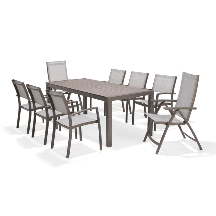 Solana 8 Seater Aluminium Dining Set with 2 Multi Position Chairs by Lifestyle Garden