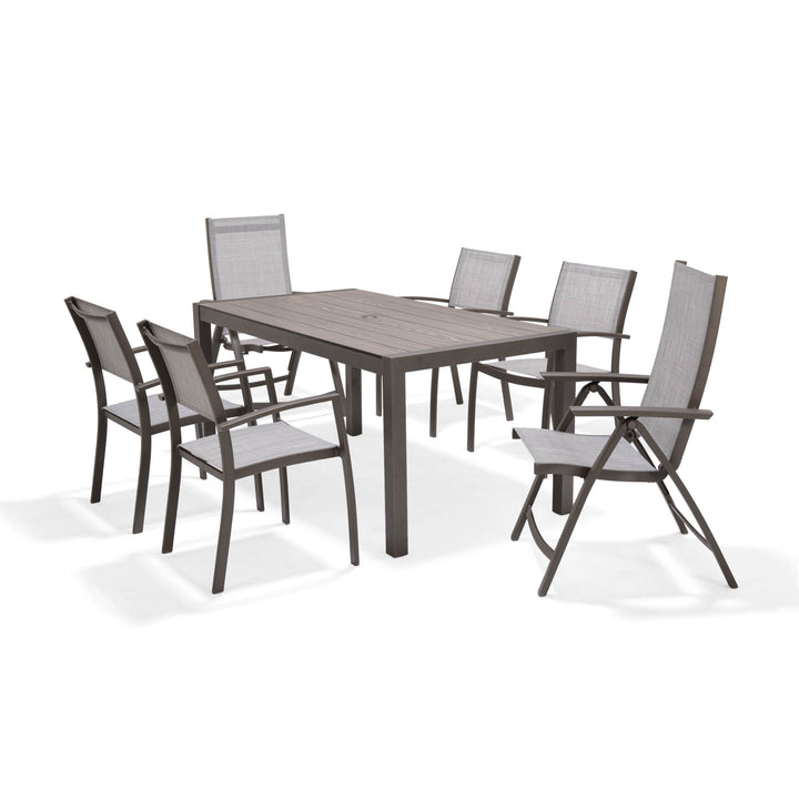 Lifestyle Garden Solana 6 Seater Aluminium Dining Set with 2 Multi Position Chairs