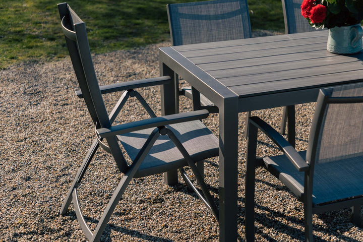Lifestyle Garden Solana 6 Seater Aluminium Dining Set with 2 Multi Position Chairs