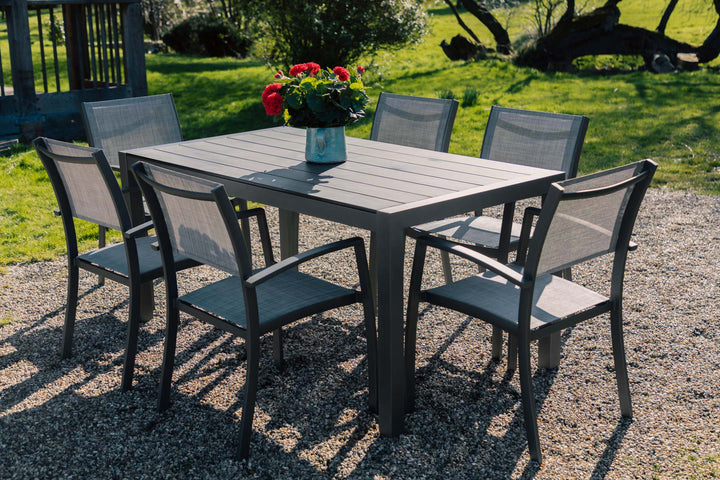 Lifestyle Garden Solana 6 Seat Dining Set With Stacking Chairs