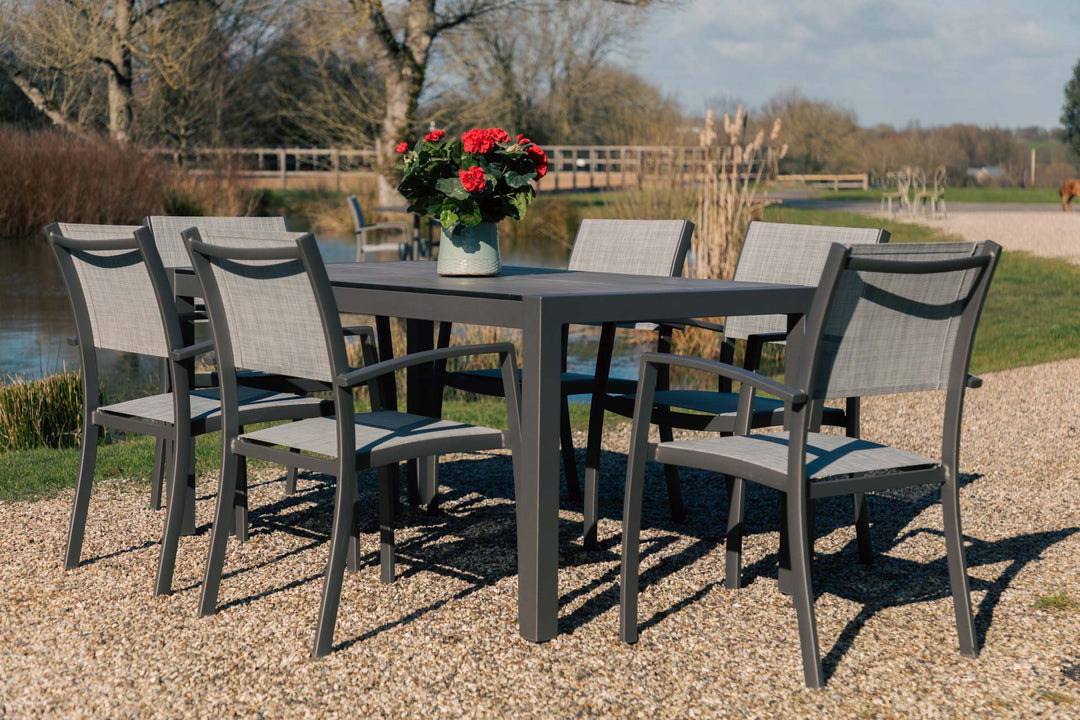 Lifestyle Garden Solana 6 Seat Dining Set With Stacking Chairs