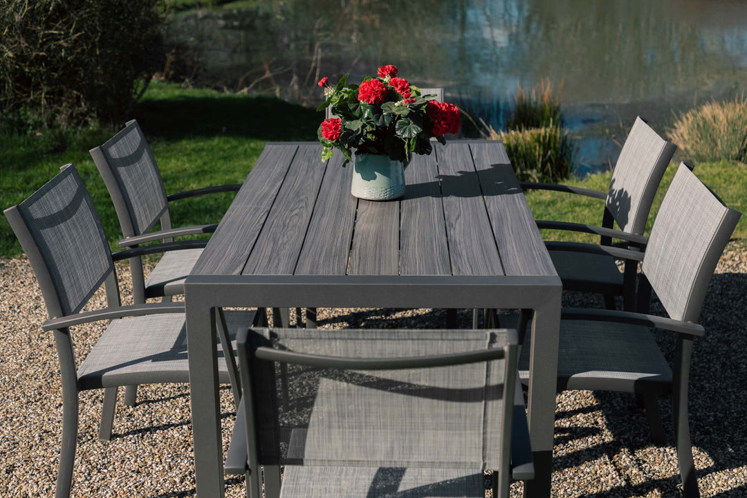 Lifestyle Garden Solana 6 Seat Dining Set With Stacking Chairs