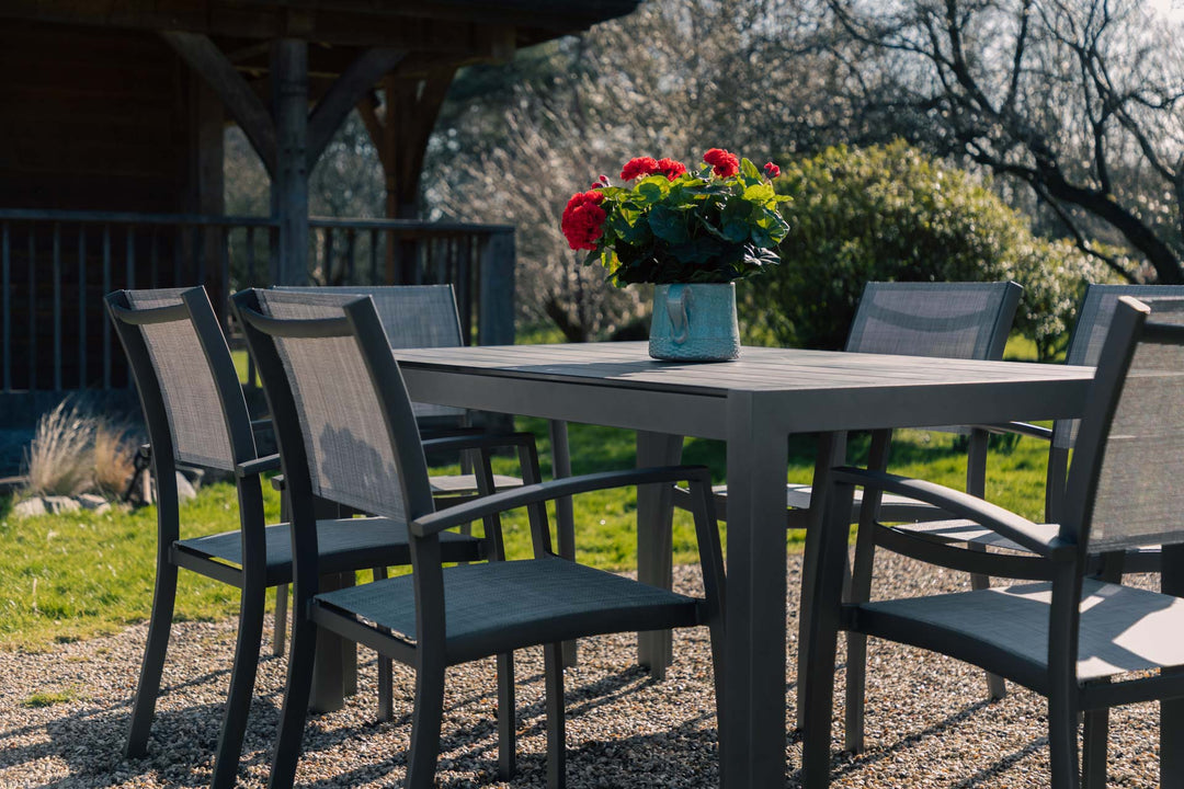 Lifestyle Garden Solana 6 Seat Dining Set With Stacking Chairs