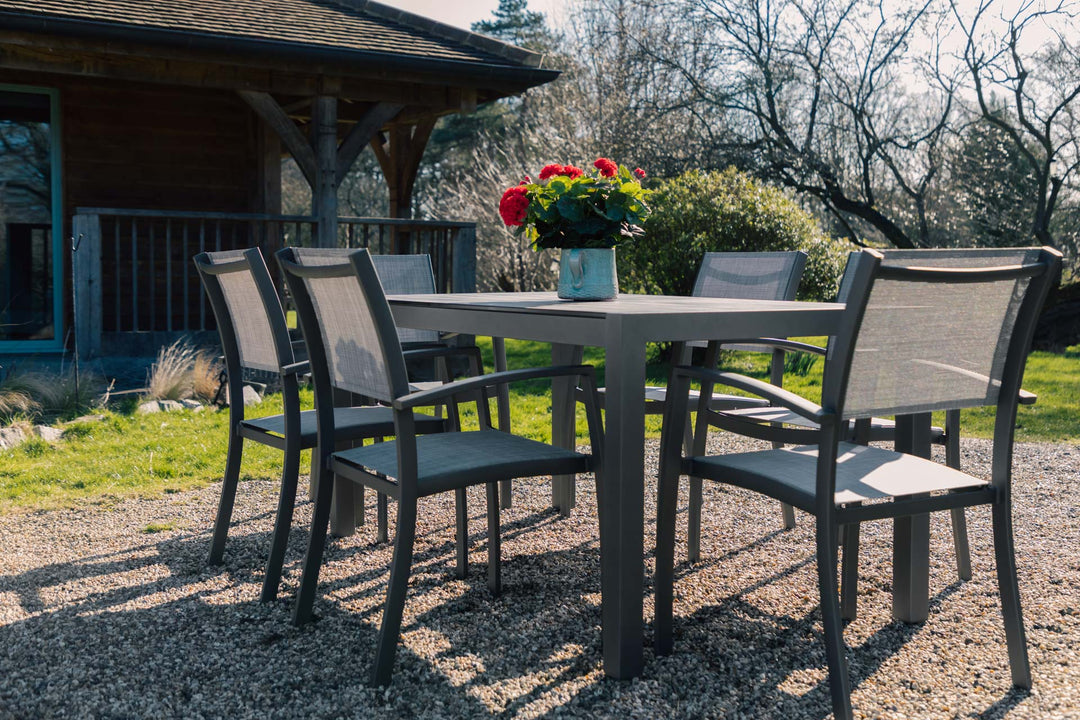 Solana 6 Seat Dining Set With Stacking Chairs by Lifestyle Garden