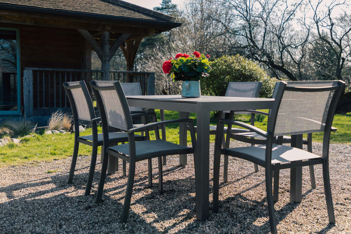 Lifestyle Garden Solana 6 Seat Dining Set With Stacking Chairs