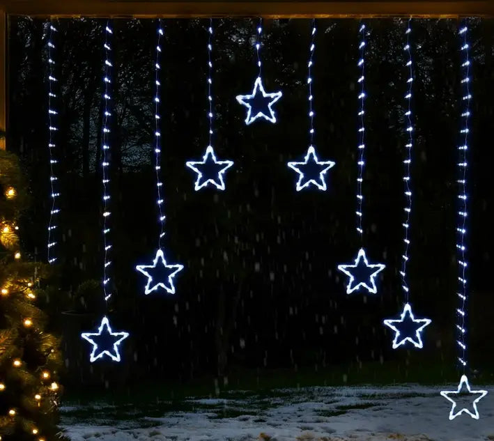 NOMA Star Wire Curtain Lights 308 Cool White LEDs