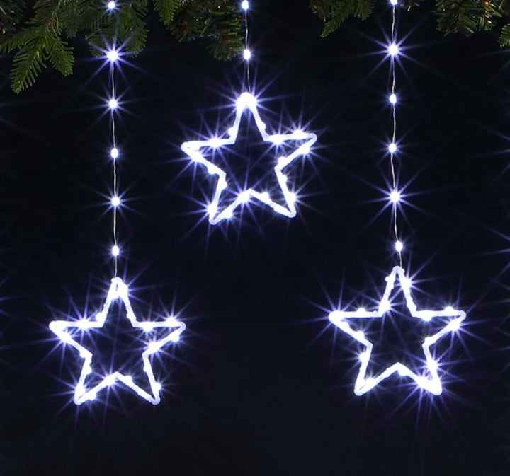 NOMA Star Wire Curtain Lights 308 Cool White LEDs