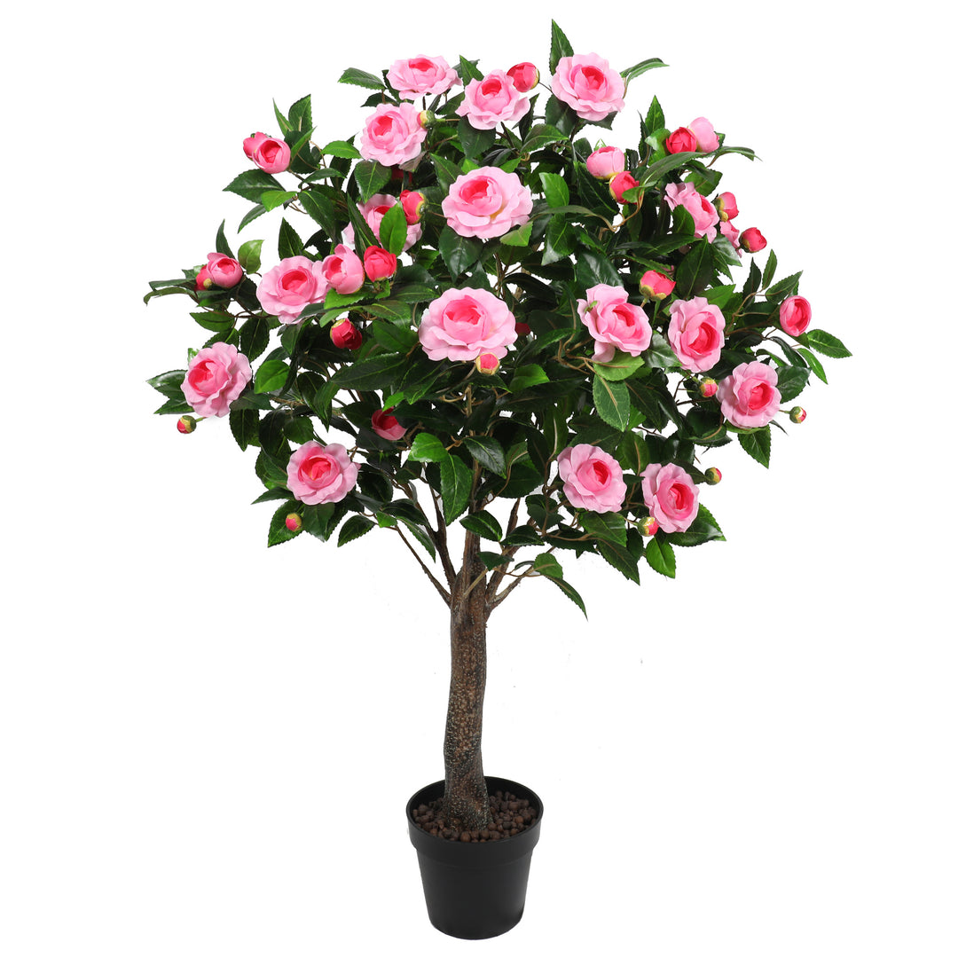 2x Artificial Camellia Tree in Light Pink 130CM