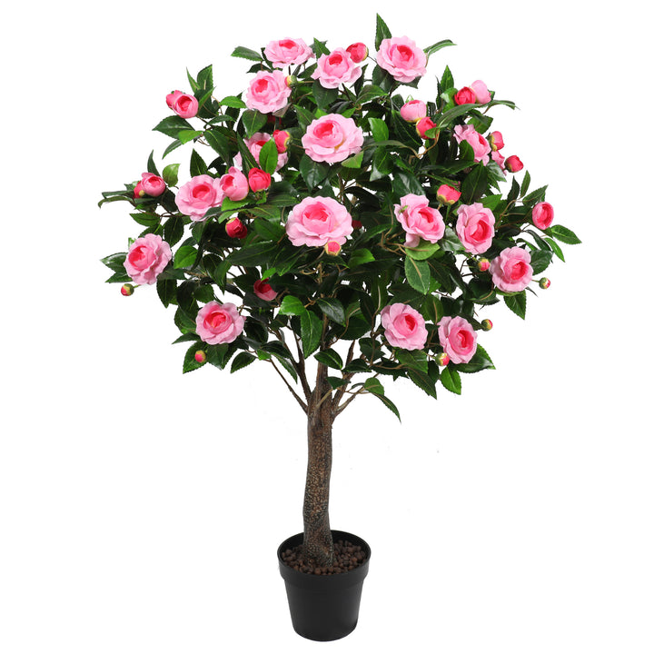 2x Artificial Camellia Tree in Light Pink 130CM