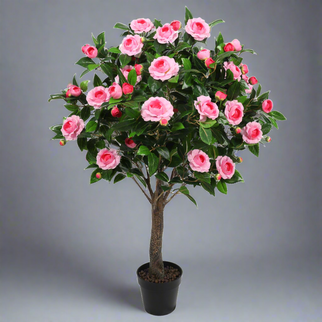 2x Artificial Camellia Tree in Light Pink 130CM
