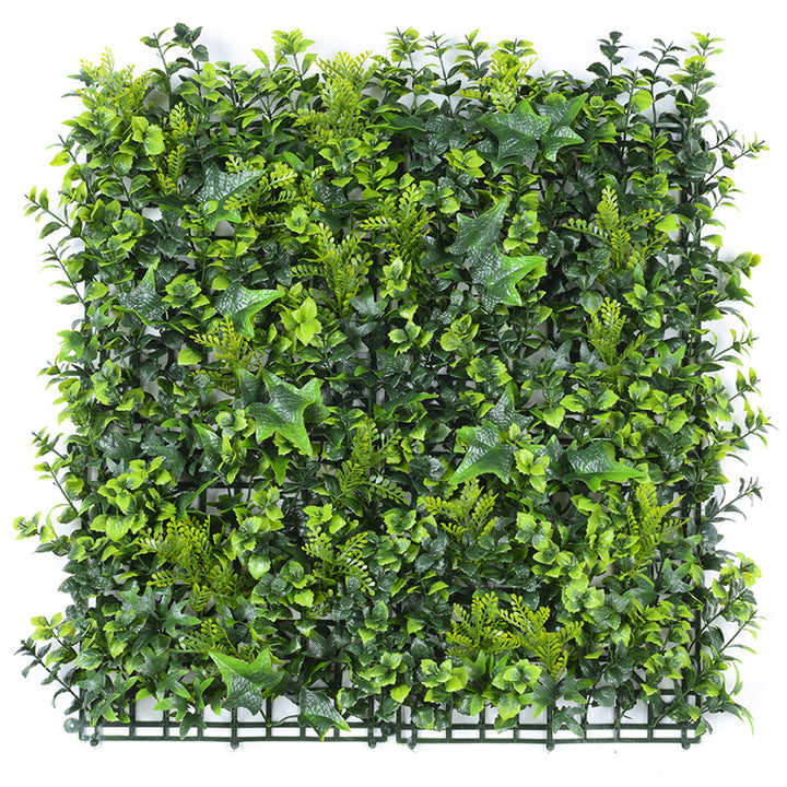 4x Lavandula Ivy Artificial Plant Wall Tile - 50cm x 50cm - UV Resistant Outdoor / Indoor