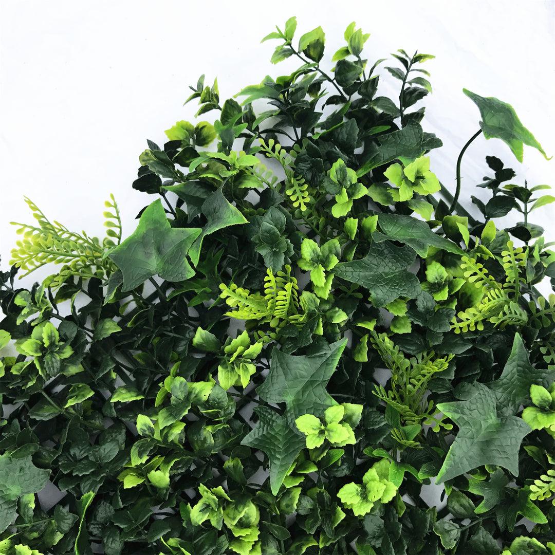 4x Lavandula Ivy Artificial Plant Wall Tile - 50cm x 50cm - UV Resistant Outdoor / Indoor
