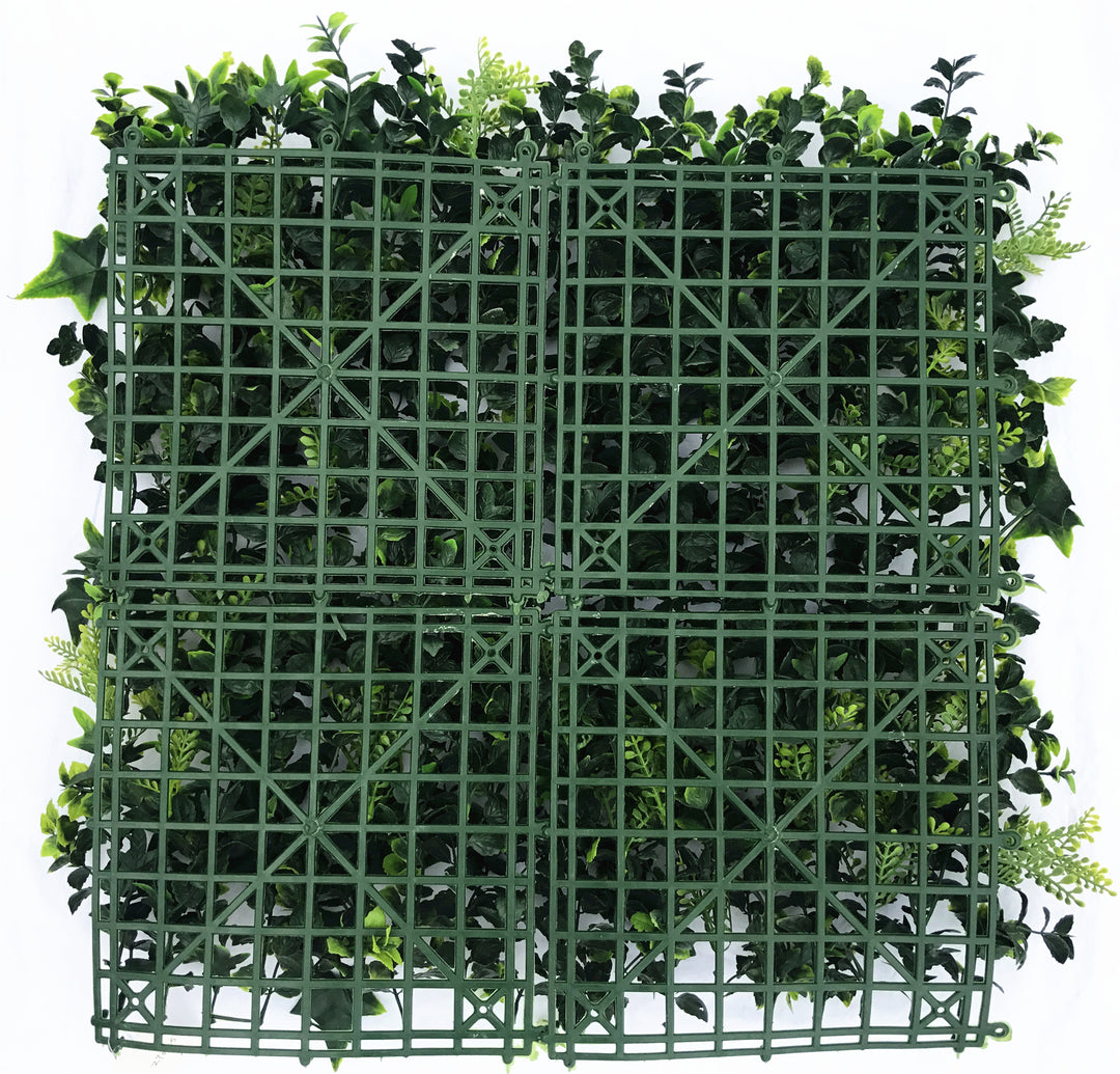 4x Lavandula Ivy Artificial Plant Wall Tile - 50cm x 50cm - UV Resistant Outdoor / Indoor
