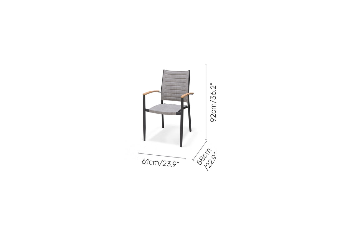 Lifestyle Garden Topaz Dark 6 Seat Dining Set 144cm