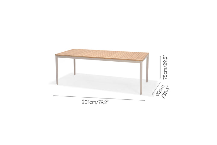 Lifestyle Garden Topaz Light 6 Seat Rope Dining Set 201cm