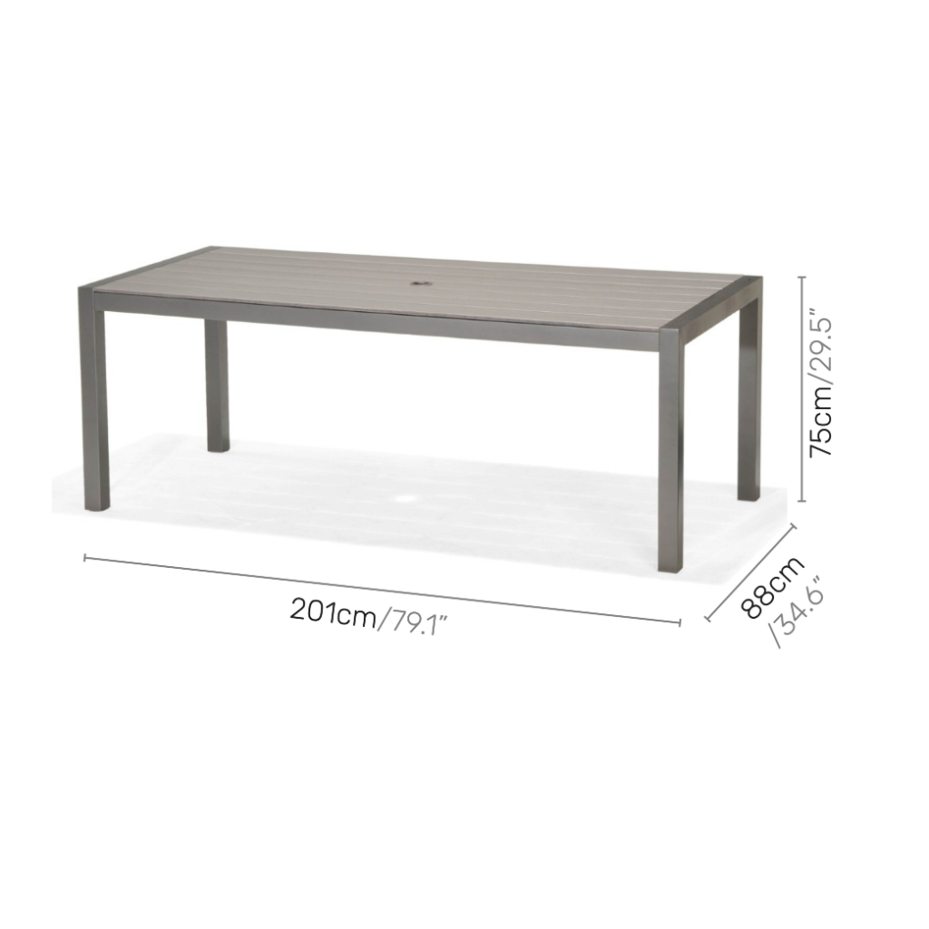 Lifestyle Garden Solana 8 Seater Aluminium Dining Set with Stacking Chairs