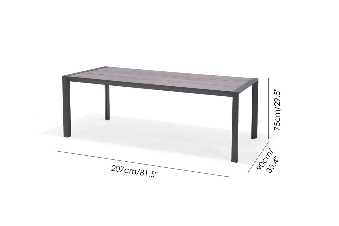 Lifestyle Garden Topaz-Urbanite Dark 8 Seat Dining Set with Mesh Chairs
