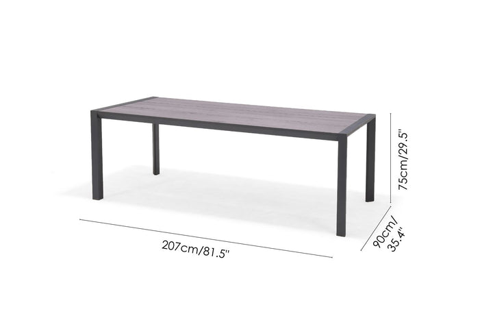 Lifestyle Garden Topaz-Urbanite Dark 8 Seat Dining Set with Mesh Chairs
