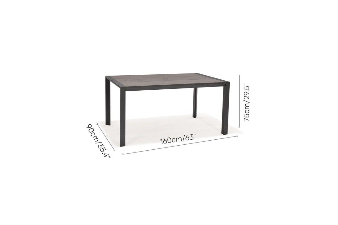 Lifestyle Garden Urbanite Dark Deluxe High Back 4 Seat Rectangular Dining Set