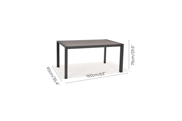 Lifestyle Garden Urbanite Dark Deluxe High Back 4 Seat Rectangular Dining Set