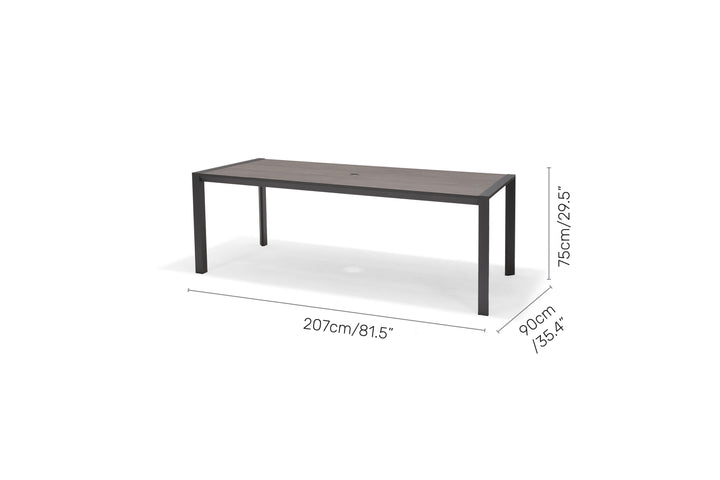 Lifestyle Garden Urbanite Dark Deluxe High Back Reclining 8 Seat Dining Set