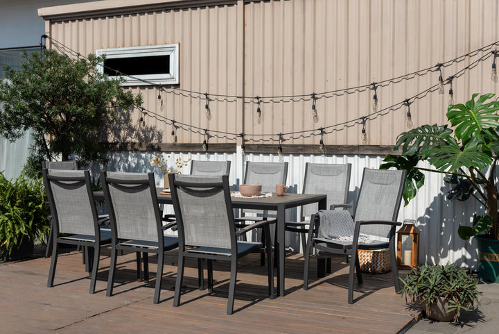 Lifestyle Garden Urbanite Dark Deluxe High Back 8 Seat Dining Set