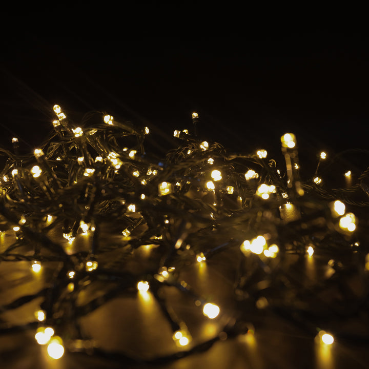2000 Warm White Ultrabrite LED Christmas Cluster Lights (25m Lit Length)