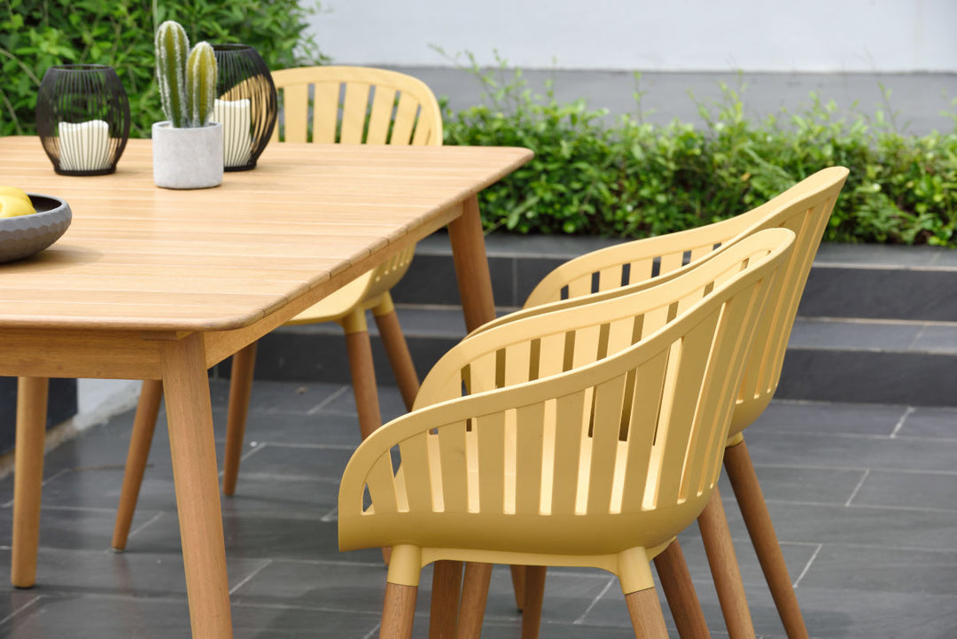 Lifestyle Garden Nassau 6 Seater Yellow Rectangular Dining Set