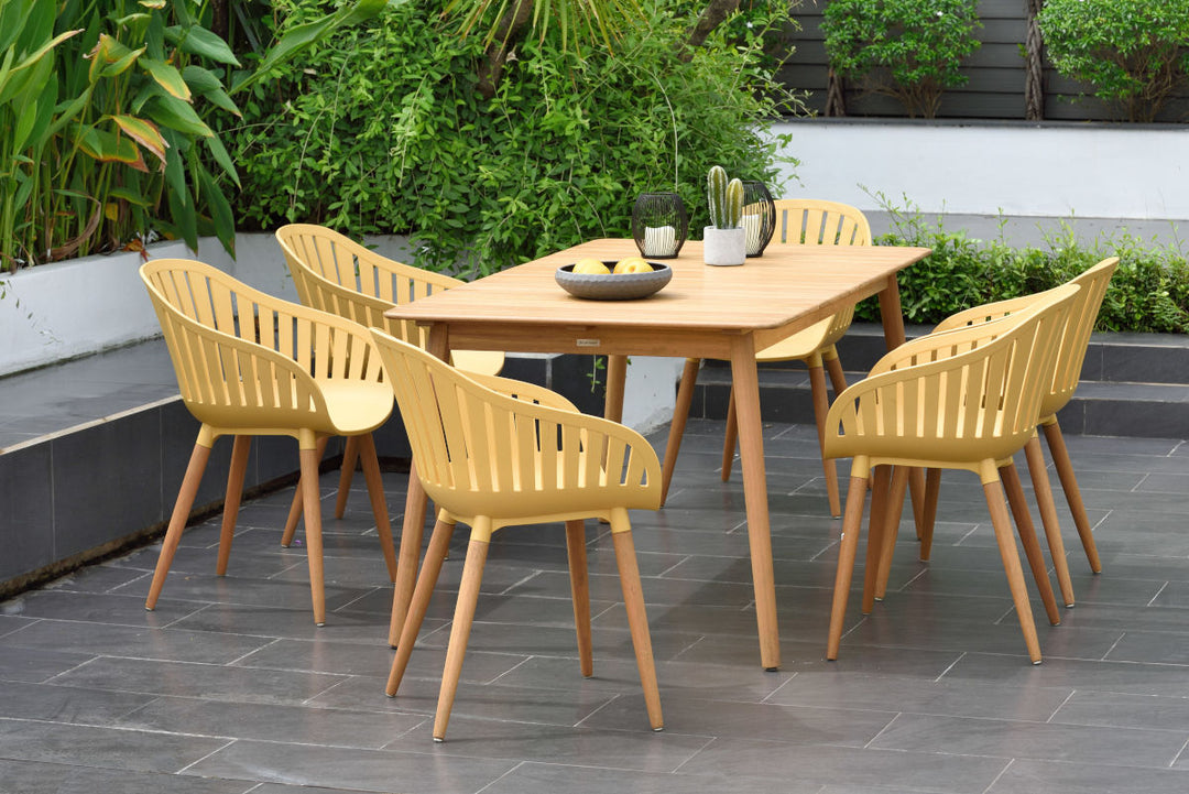 Lifestyle Garden Nassau 6 Seater Yellow Rectangular Dining Set