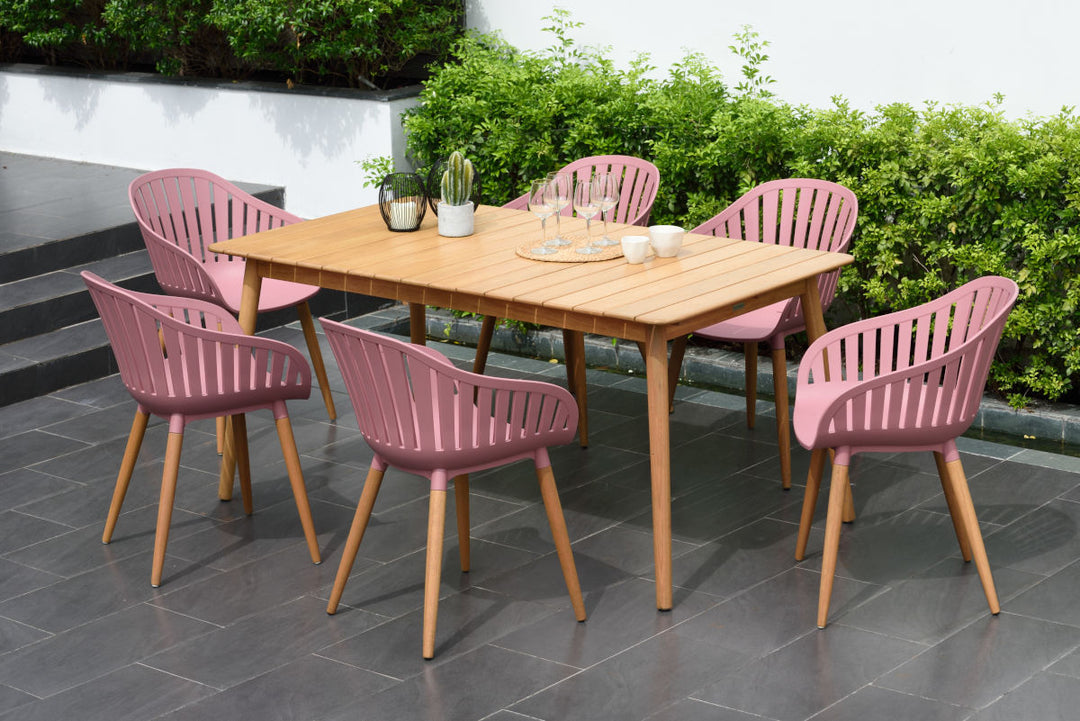 Lifestyle Garden Nassau 6 Seater Pink Rectangular Dining Set