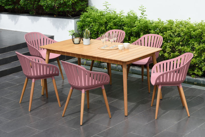 Lifestyle Garden Nassau 6 Seater Pink Rectangular Dining Set