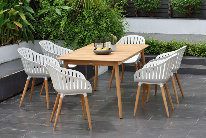 Lifestyle Garden Nassau 6 Seater White Rectangular Dining Set